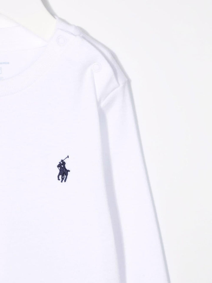 T-shirt per neonato in cotone bianca