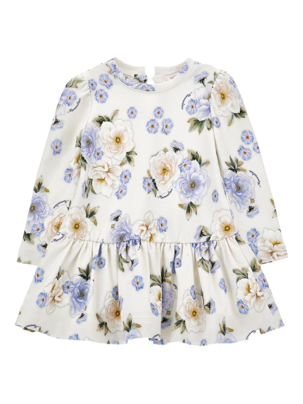 Abito bianco per neonata 31F9106659 0258 Monnalisa Kids 