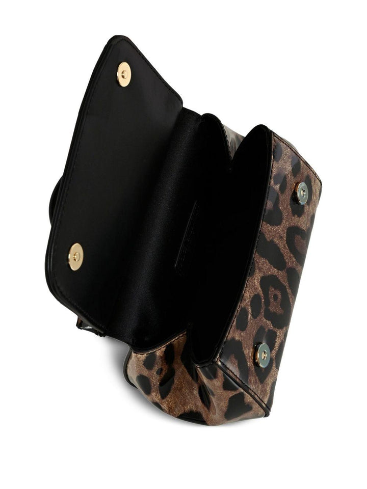 Borsa leopardata marrone/nera per bambina EB0003AM568 HA93M Dolce & Gabbana Kids 