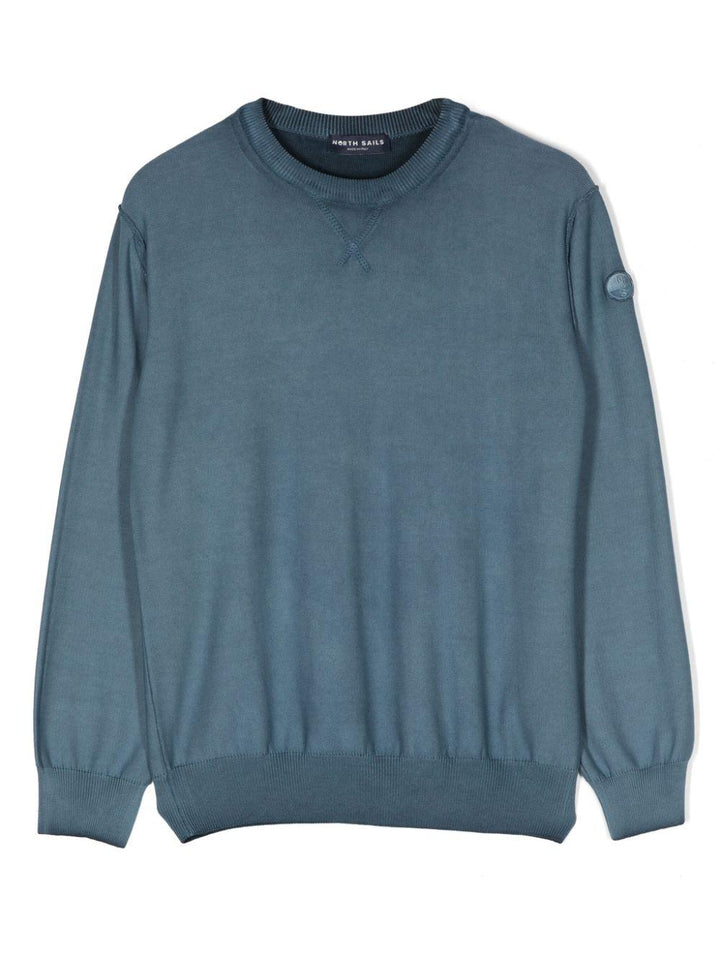 Blue sweatshirt for boys with logo