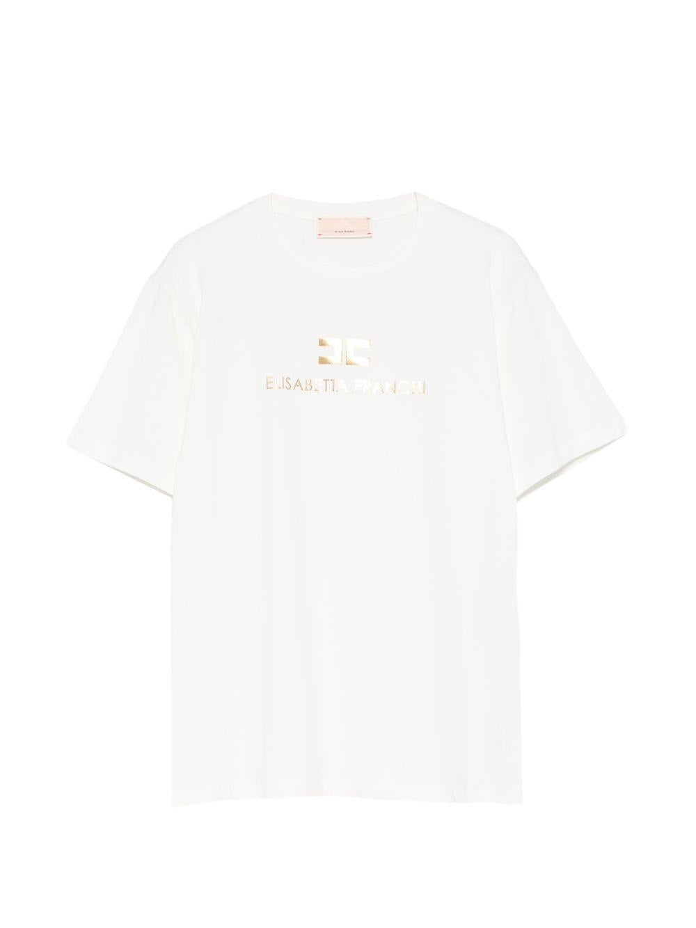 T-shirt bianco per bambina EFTS2600JE006 0115 Elisabetta Franchi Kids 