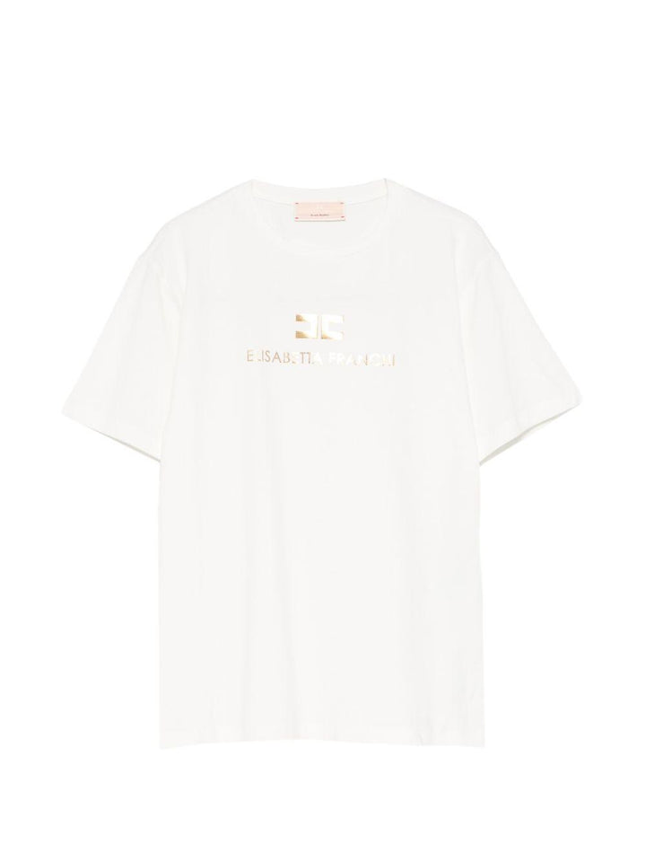 T-shirt bianco per bambina EFTS2600JE006 0115 Elisabetta Franchi Kids 