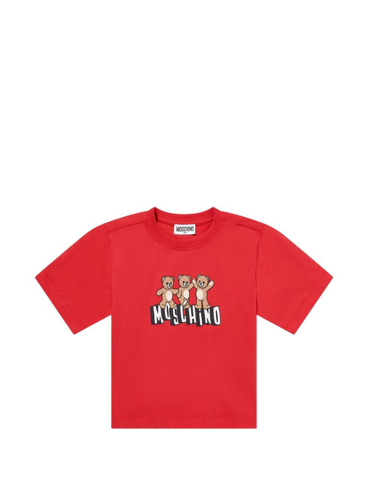 T-shirt rosso per bambino HUM05PLAA23 50109 Moschino Kids 