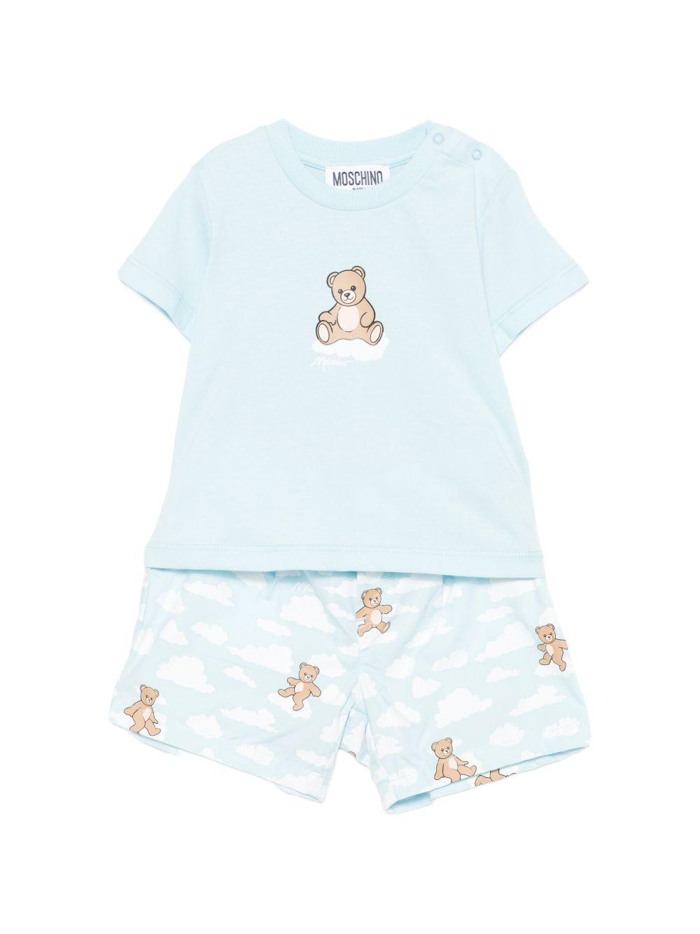 Completo azzurro per neonato MUG01QLLB61 83679 Moschino Kids 