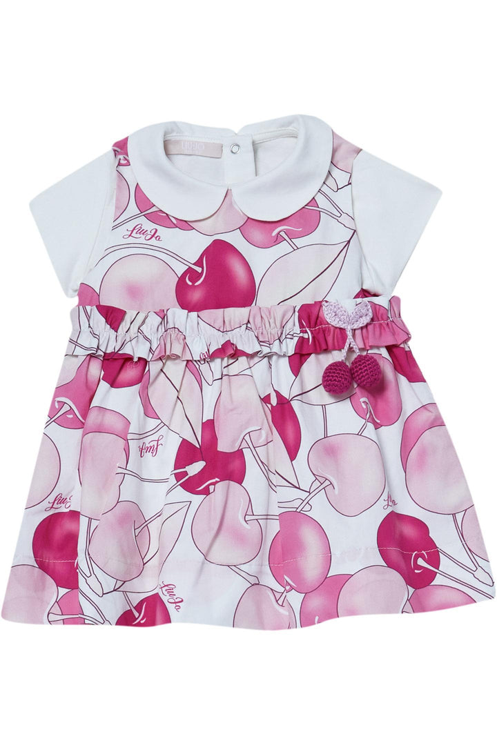 Abito bianco/rosa per neonata