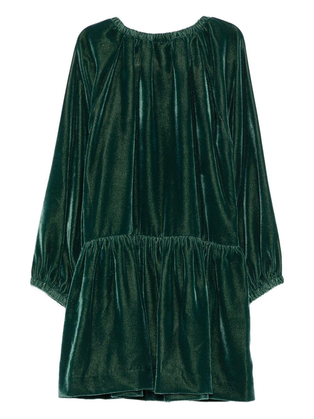 Abito verde per bambina A25GVL0011V0017 577 Il Gufo 