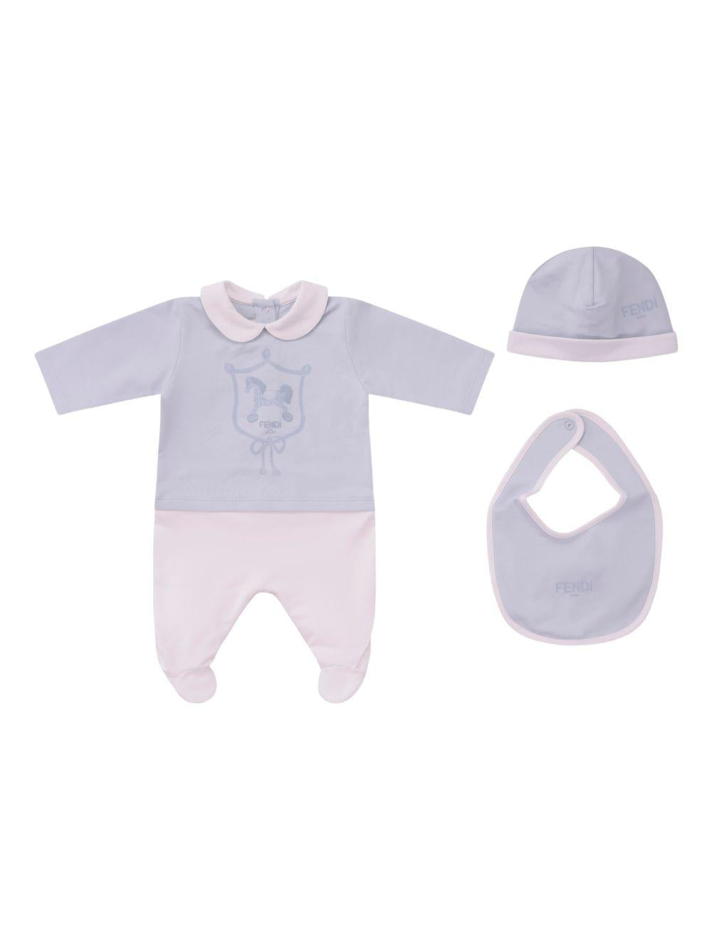 Tutina azzurra/bianca per neonato BUK1608RA F19J4 Fendi Kids 