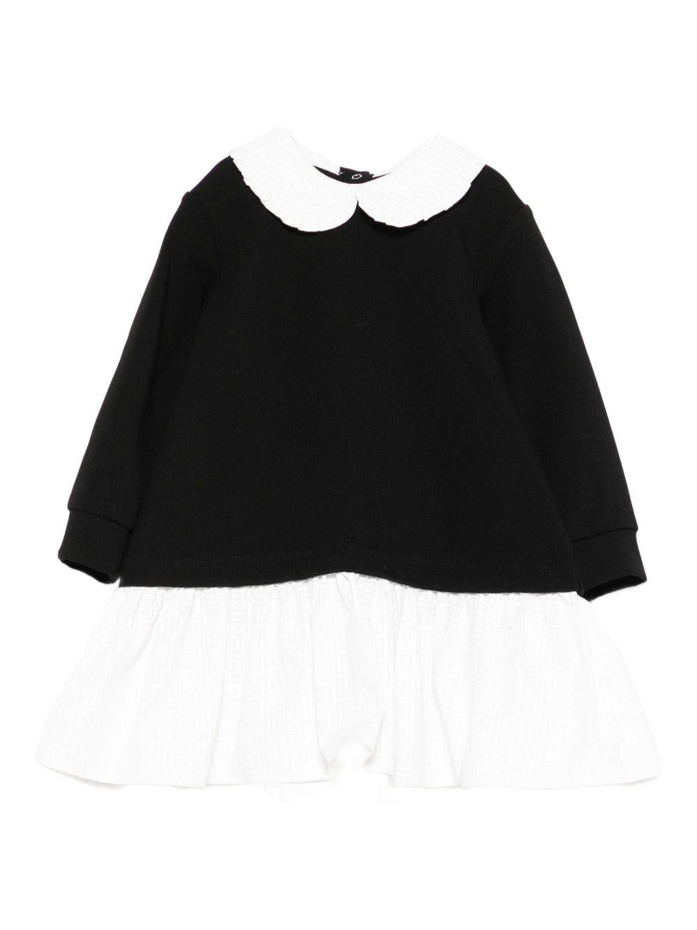 Abito nero per neonata BX1140P0546 930BC Balmain Kids 