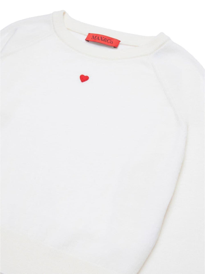 Optical white sweater for girls
