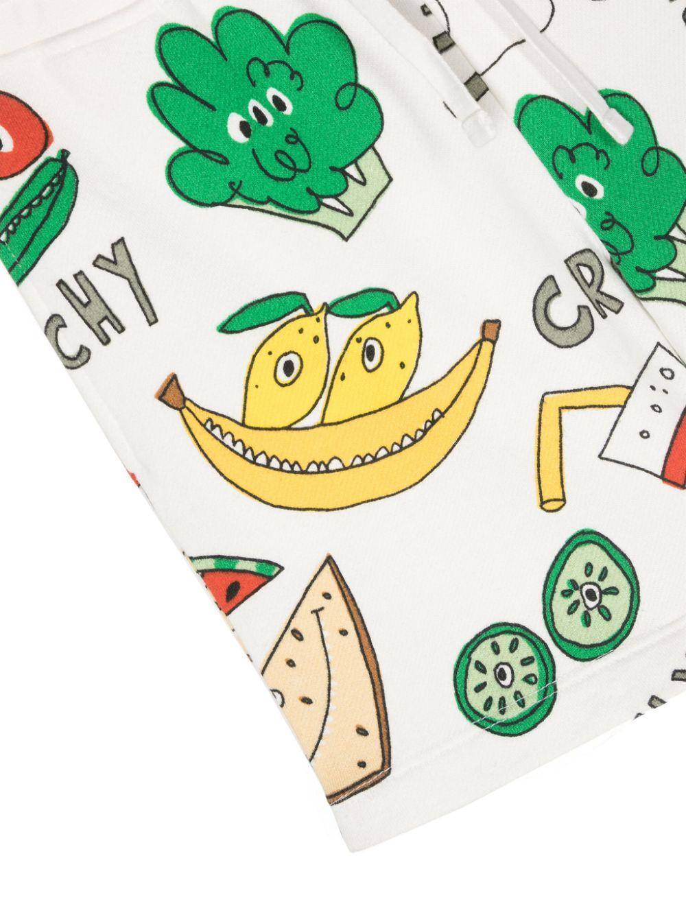 White Bermuda shorts for boys with print