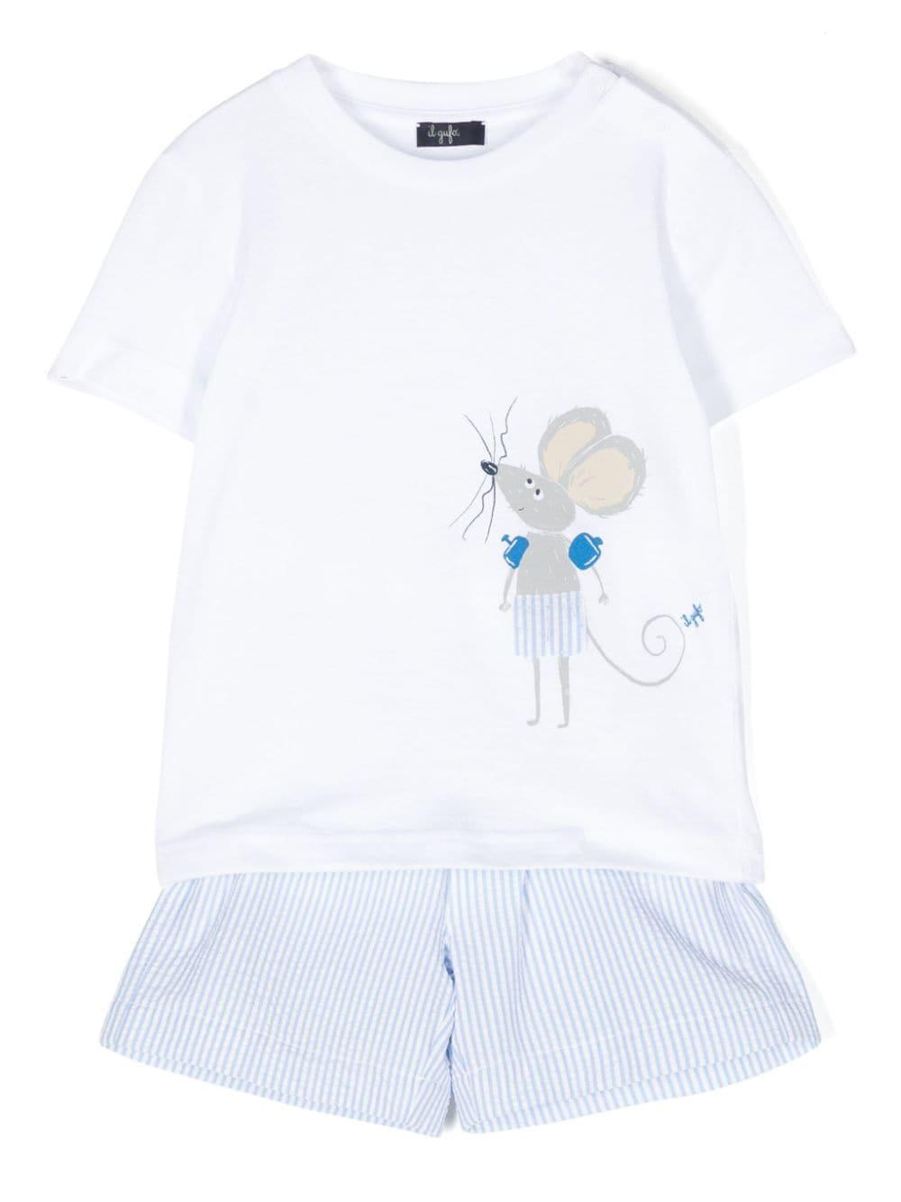 White and light blue sports outfit for newborns