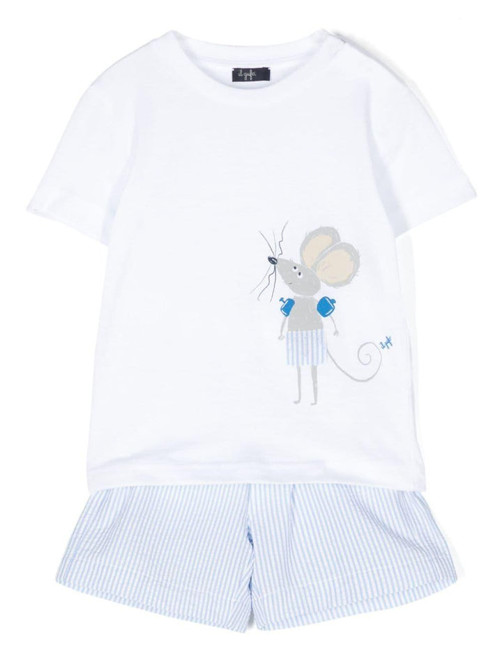 White and light blue sports outfit for newborns