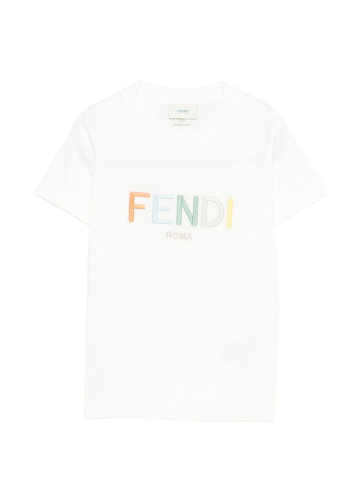 T-shirt bianco per bambino JUI2067AJ F0TU9 Fendi Kids 