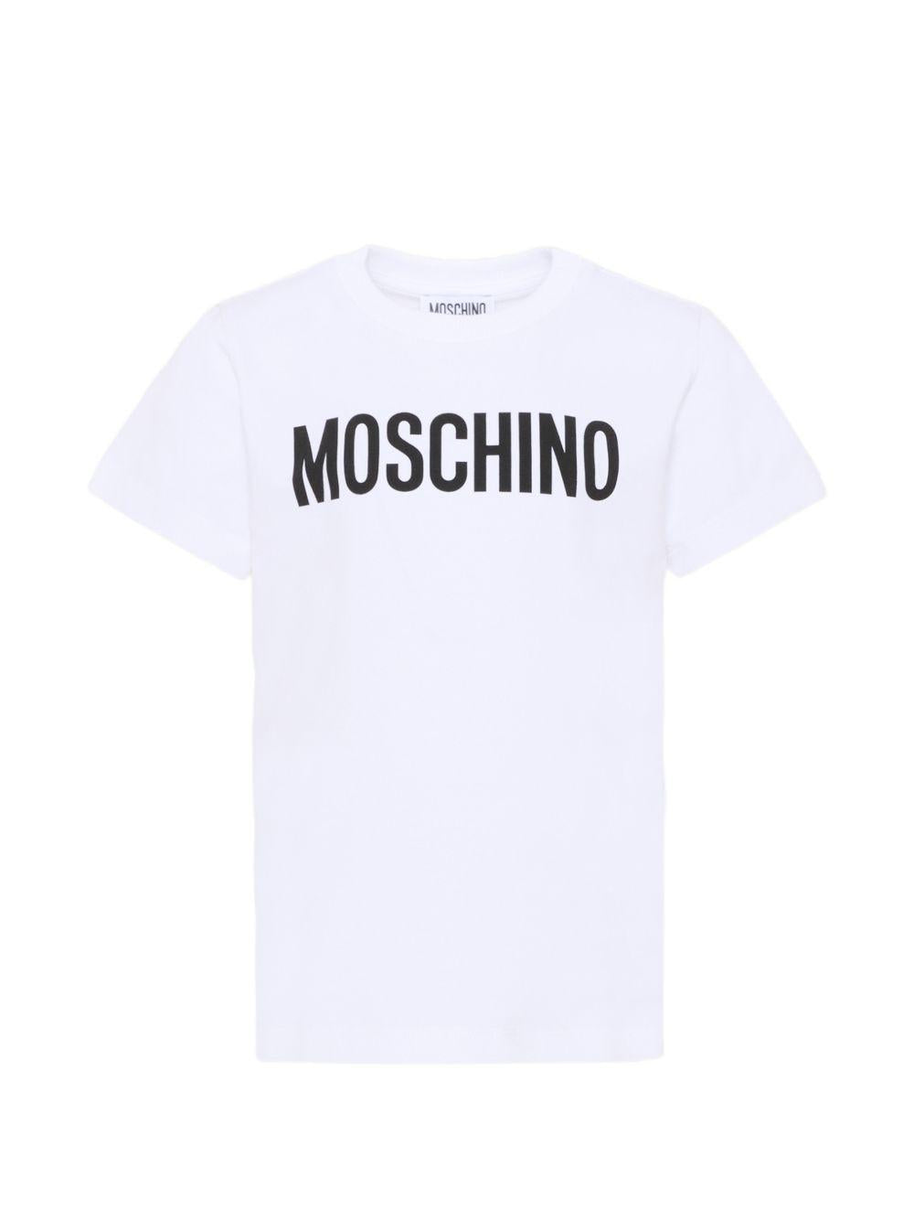 T-shirt bianca per bambino HUM05ULBA10 10101 Moschino Kids 