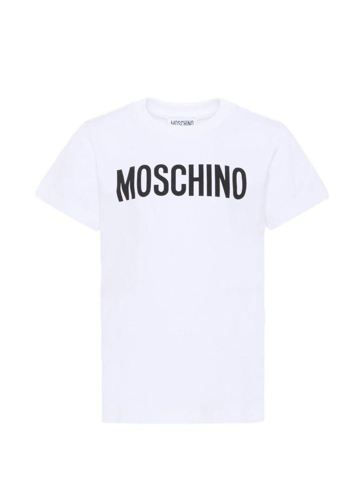 T-shirt bianca per bambino HUM05ULBA10 10101 Moschino Kids 