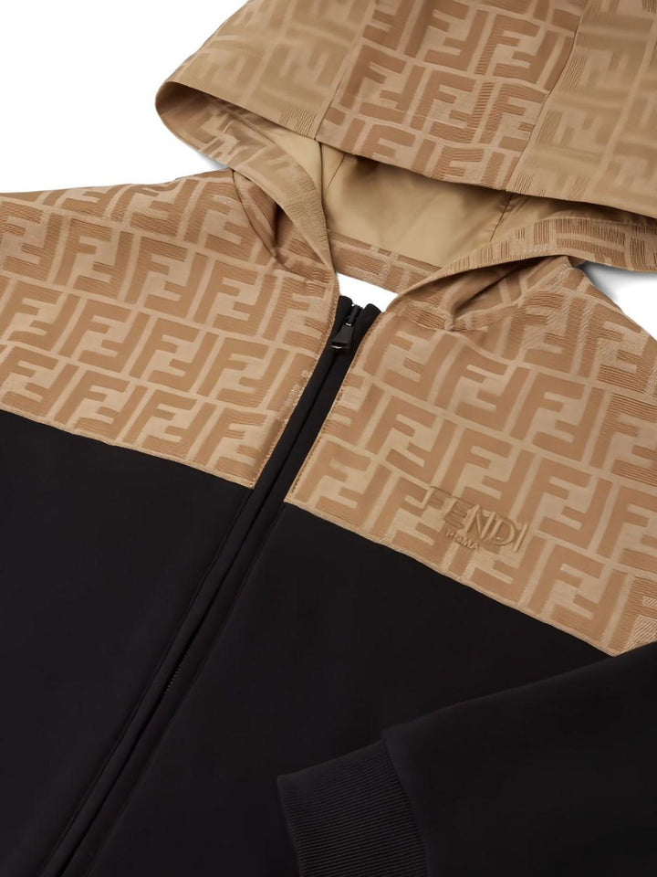 Felpa nera/beige per bambino JUH1065V0 F13IV Fendi Kids 