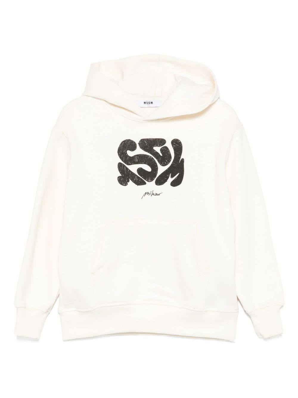 Felpa crema per bambino F5MSJBHS211 013 Msgm Kids 