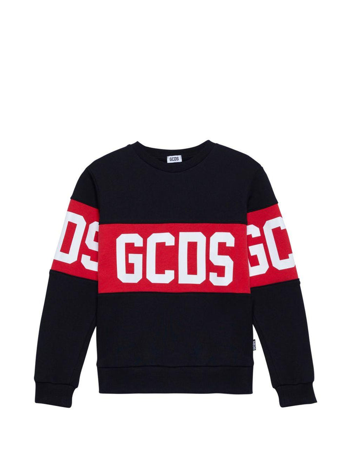 Felpa nera per bambino Z0UJQE584F004 999R Gcds Kids 