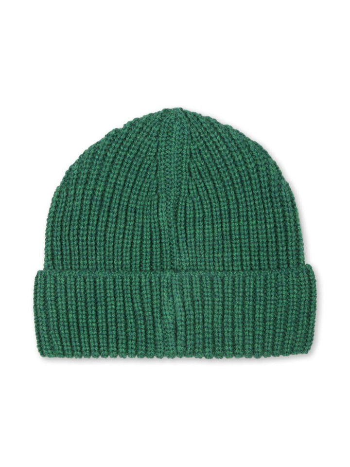 Unisex hat in green wool blend with logo