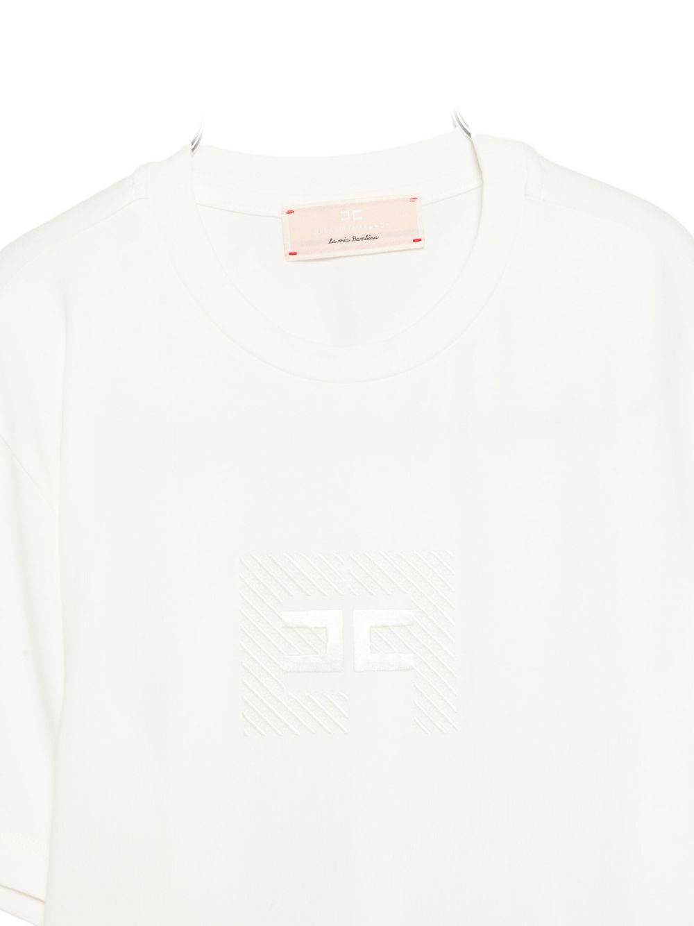 T-shirt bianco per bambina EFTS2490JE006 0004 Elisabetta Franchi Kids 