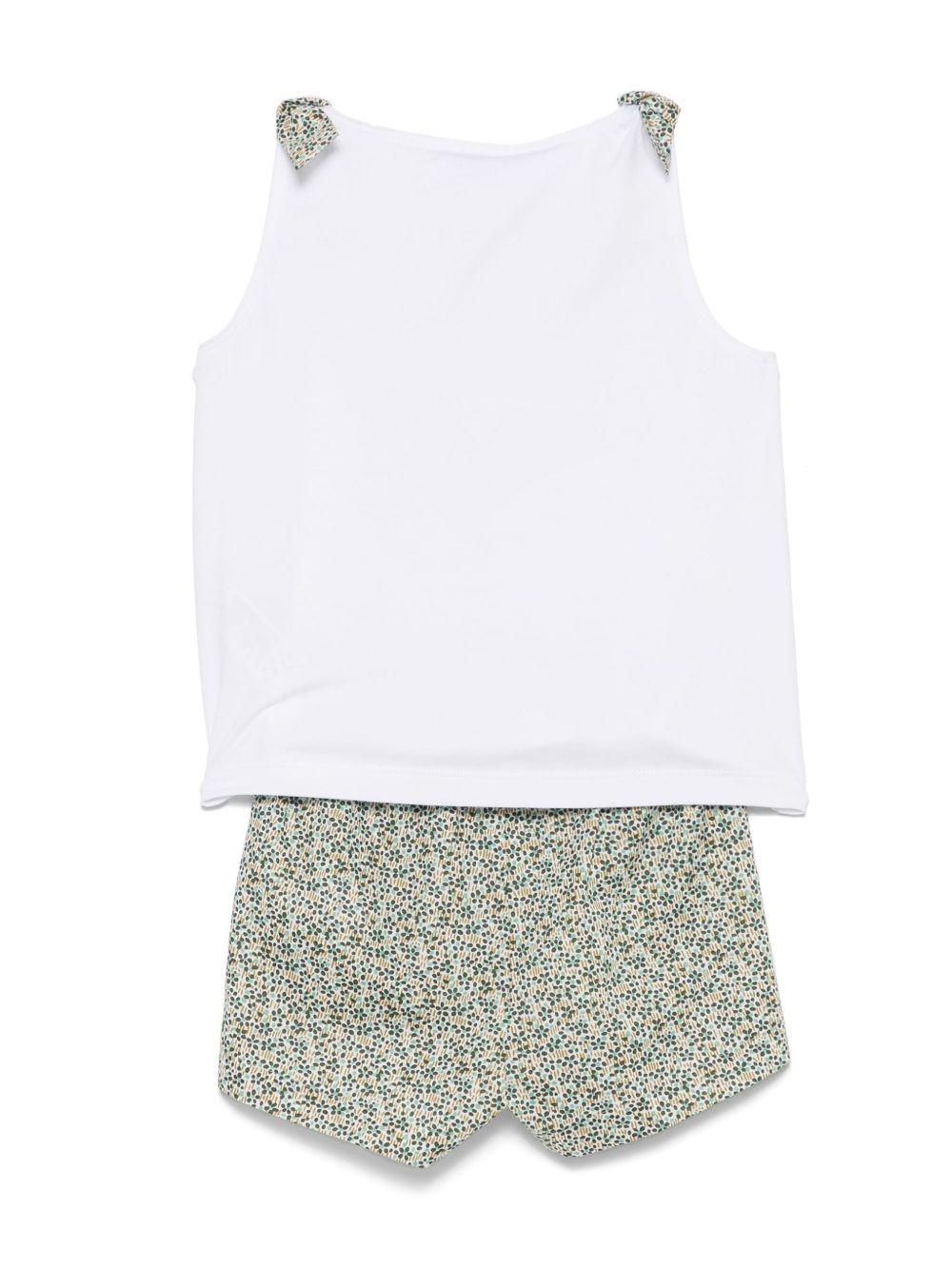 Completo bianco/verde per bambina