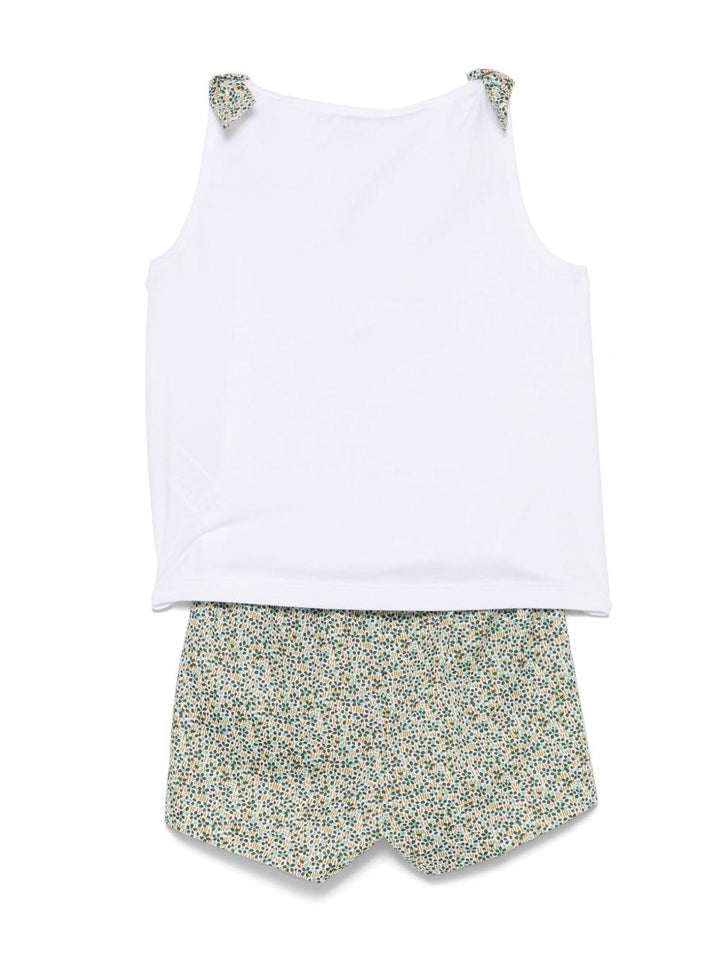 Completo bianco/verde per bambina