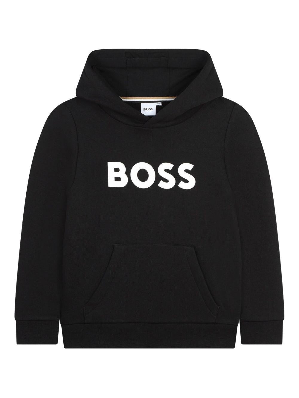 Felpa nera per bambino J52351 09B Boss Kids 