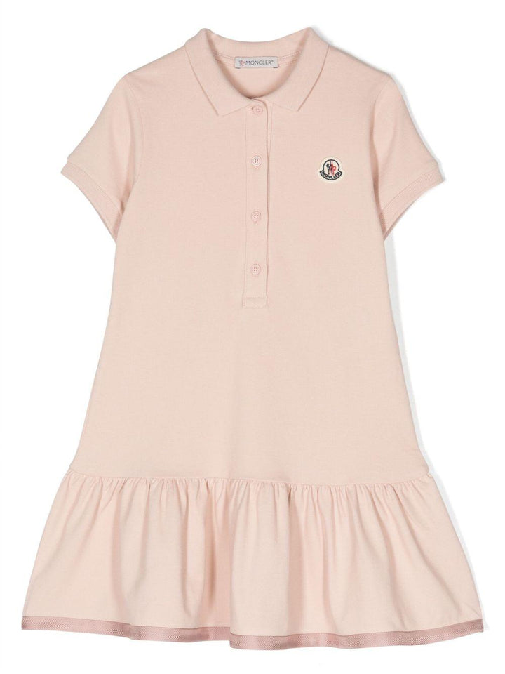 Pink dress for girls with logo