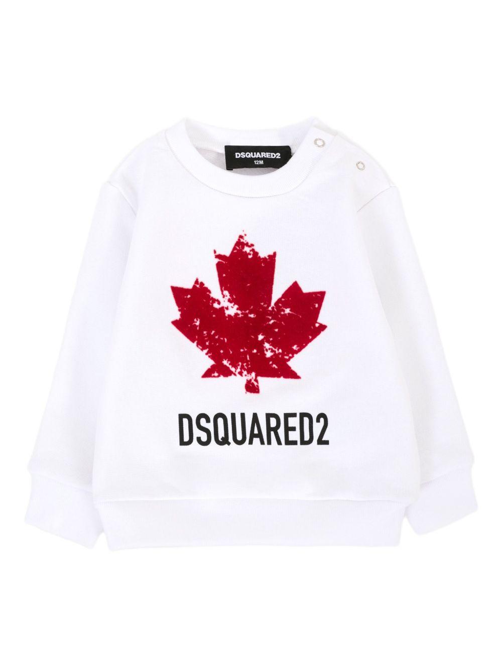 Felpa bianca per neonato DQ3096D00ZF DQ100 Dsquared2 Kids 