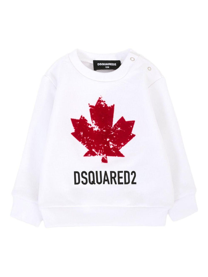 Felpa bianca per neonato DQ3096D00ZF DQ100 Dsquared2 Kids 