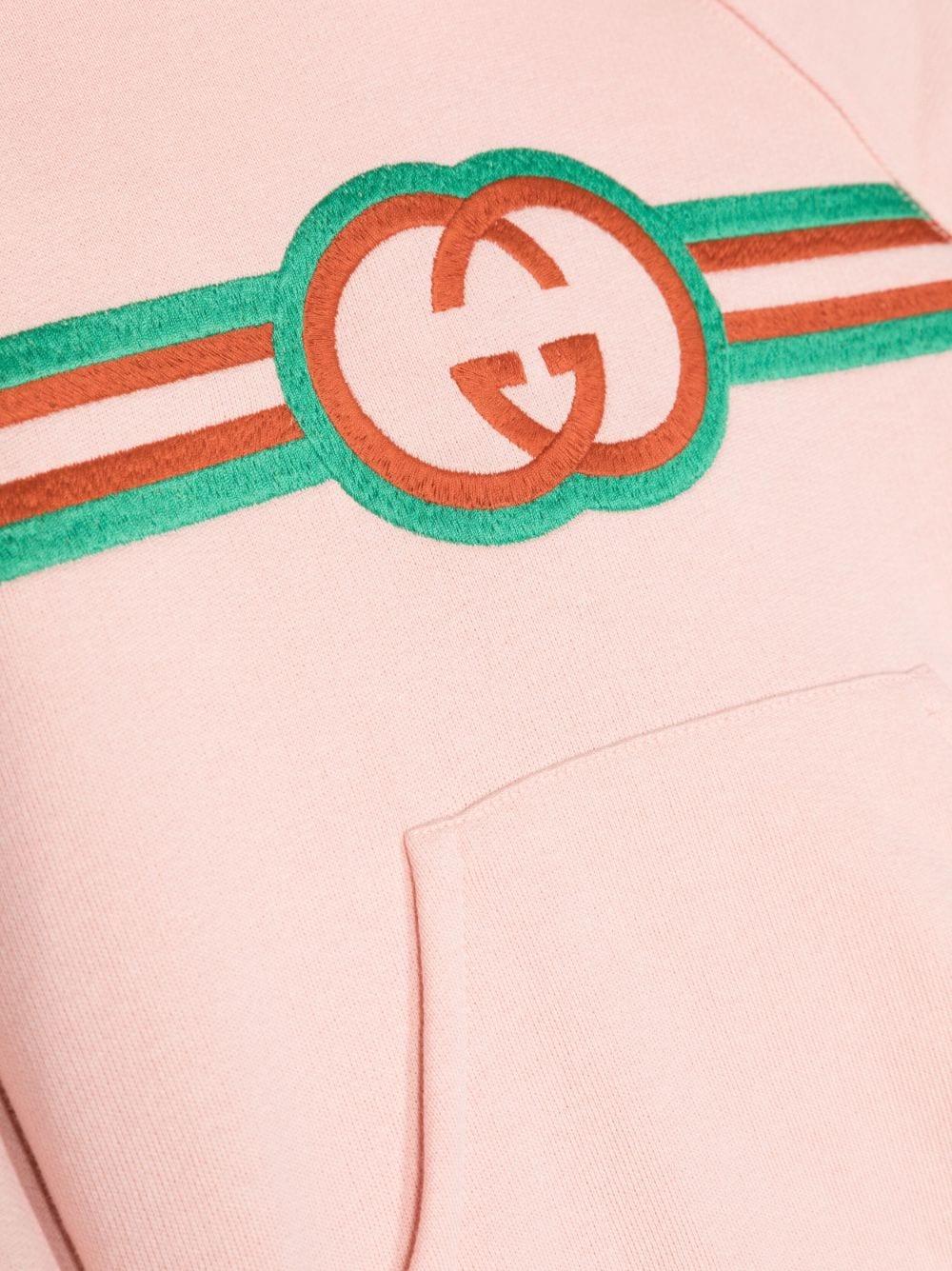 Pink sweatshirt for girls with logo