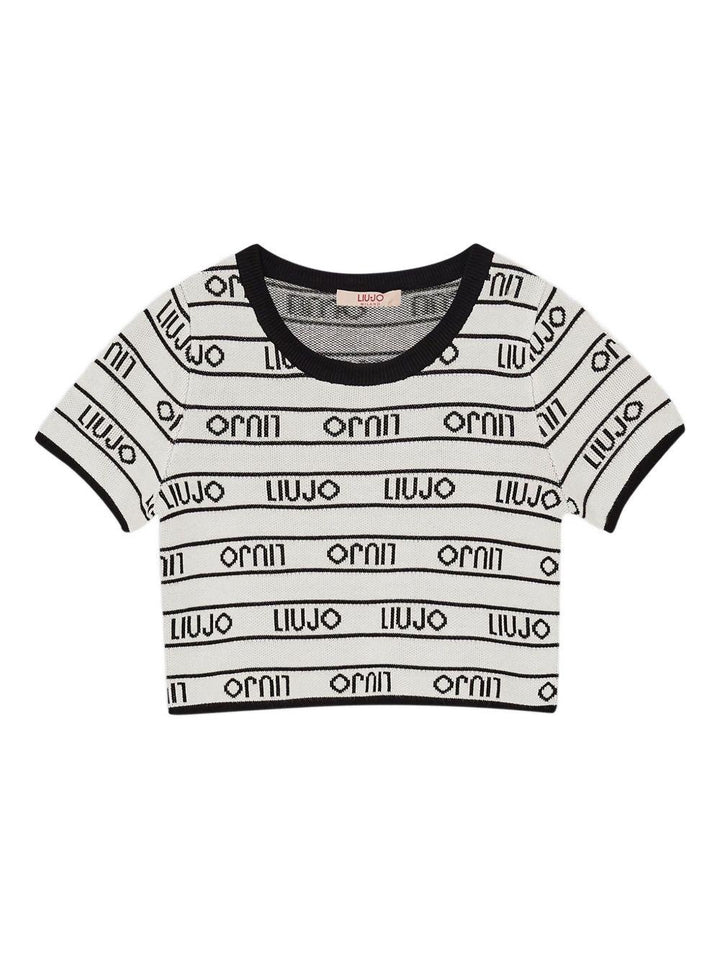 Top bianco/nero per bambina GA5076MS49I M9066 Liu Jo 