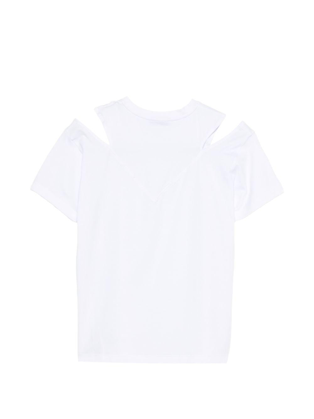 T-shirt bianca per bambina DFTS0360JE006 B000 Dondup Kids 