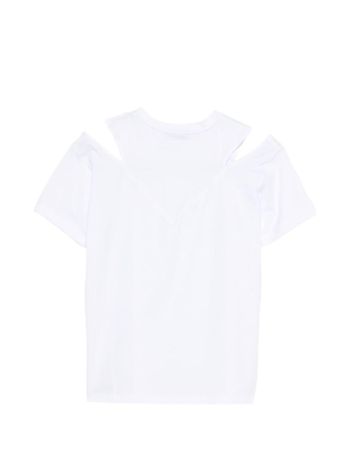 T-shirt bianca per bambina DFTS0360JE006 B000 Dondup Kids 
