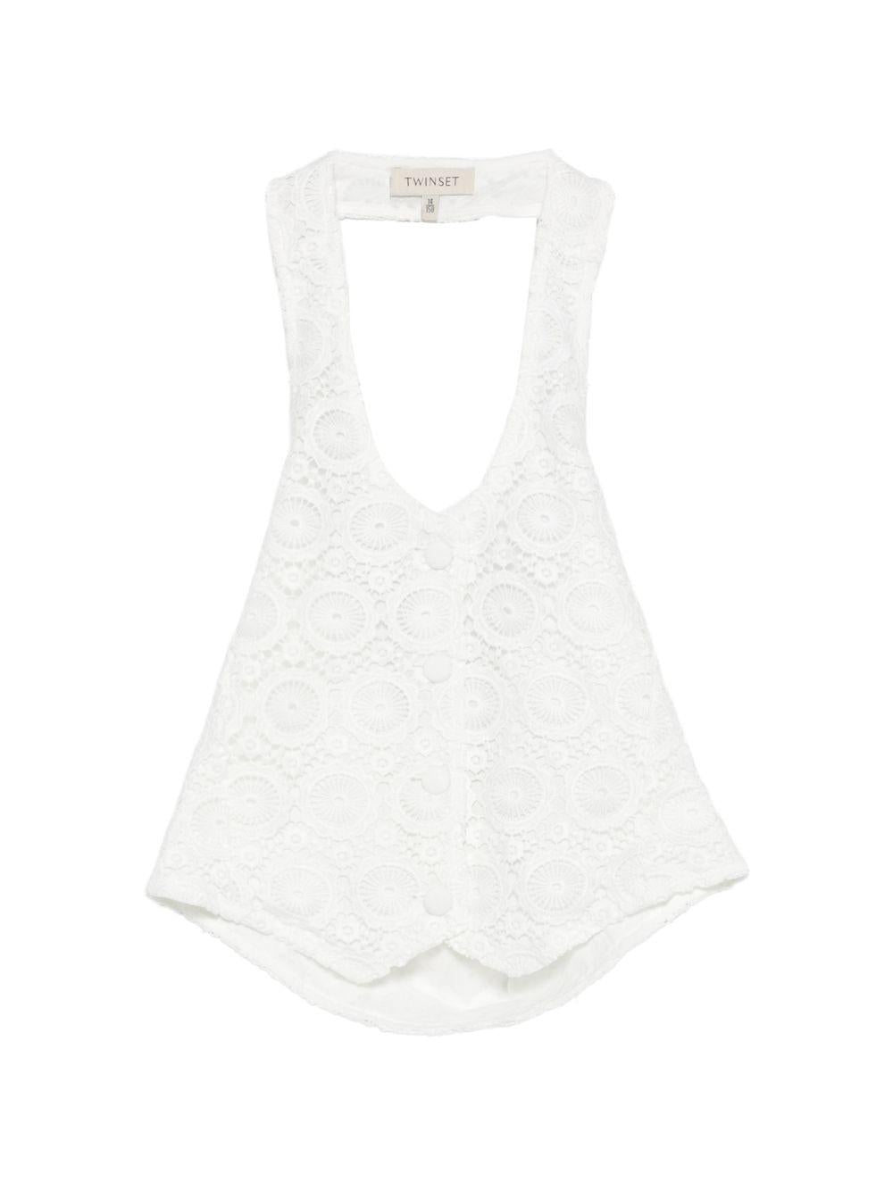 Top/gilet bianco per bambina 261GJ2Q20 00526 Twin Set 