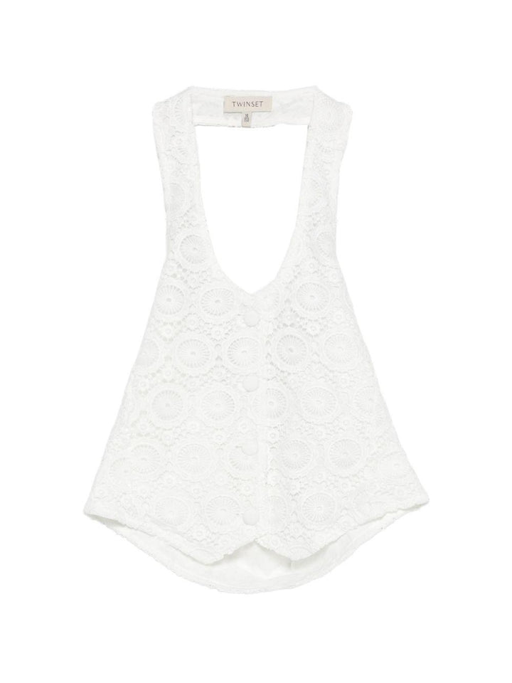 Top/gilet bianco per bambina 261GJ2Q20 00526 Twin Set 