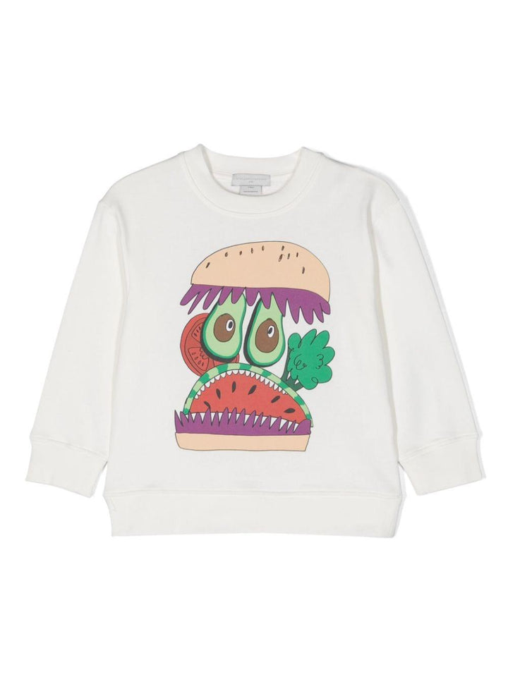 White sweatshirt for boys with print