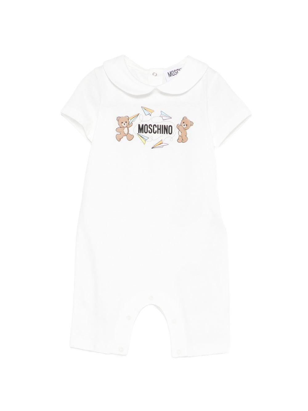 Tutina bianca per neonato MUT04OLAA01 10063 Moschino Kids 