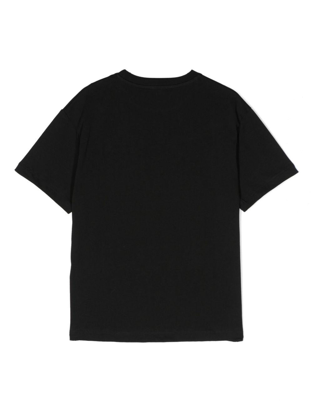 T-shirt nera per bambini con logo bianco