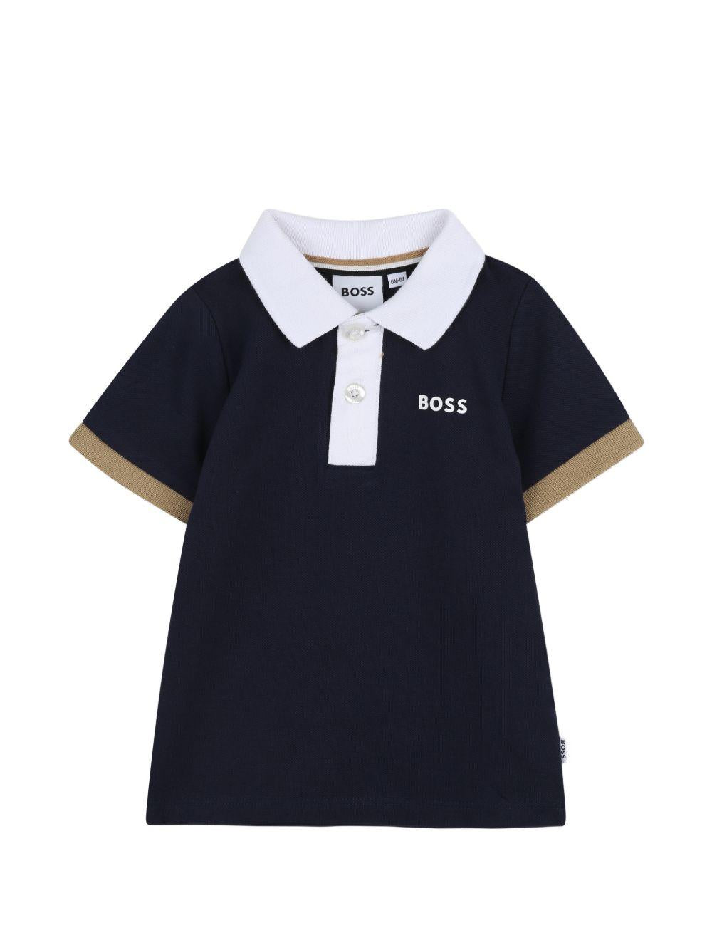 Polo blu navy per neonato J52878 849 Boss Kids 