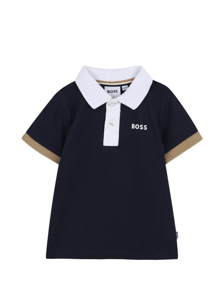 Polo blu navy per neonato J52878 849 Boss Kids 