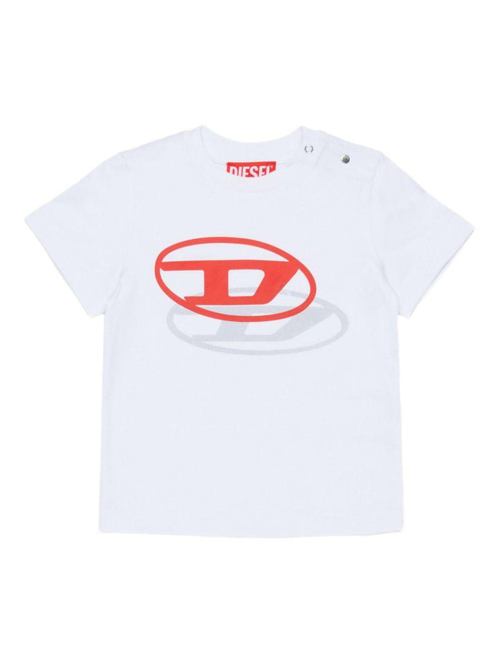 T-shirt bianca per neonato K007650GRAI K100 Diesel Kids 