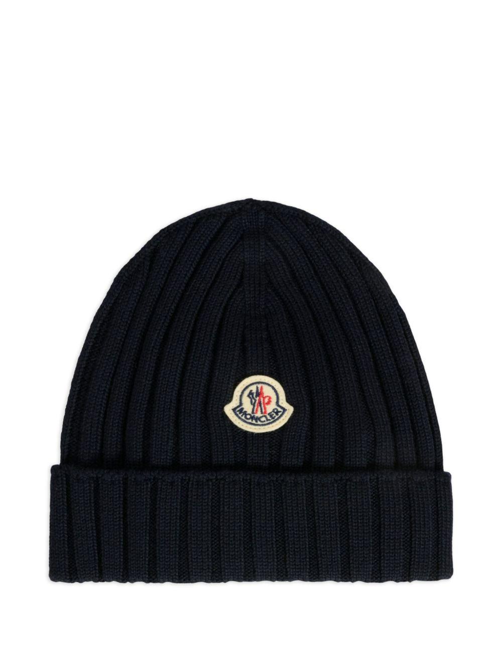 Cappello blu per neonato 9513B00006M1131 742 Moncler Kids 