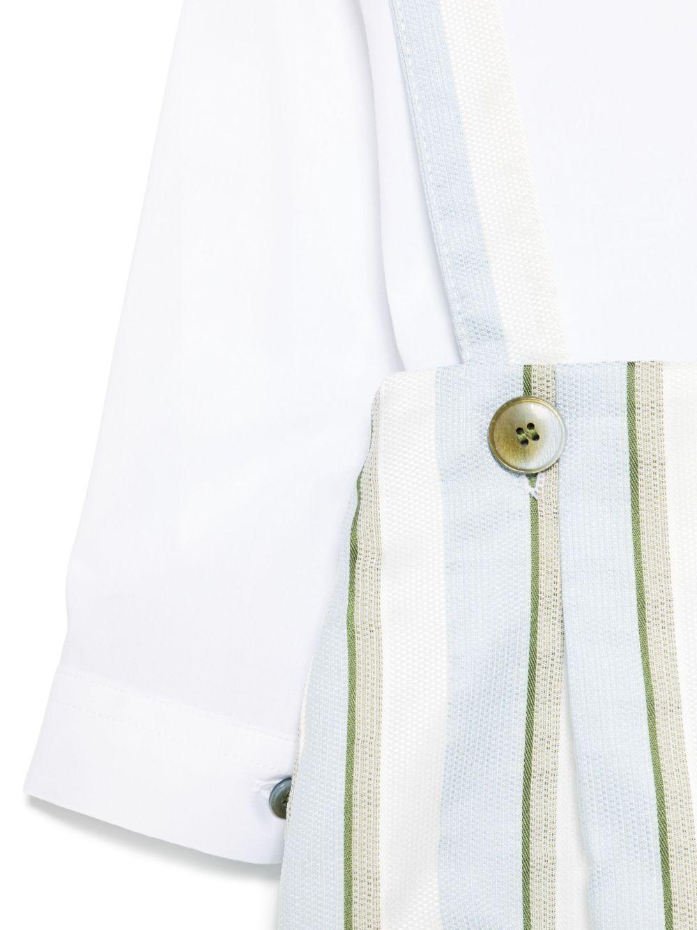 Completo bianco/verde/celeste per neonato