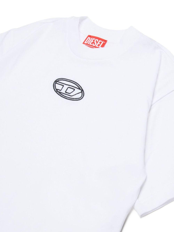 T-shirt bianca per bambina J0242800YI9 K100 Diesel Kids 