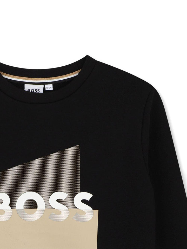 Felpa nera per bambino J52966 09B Boss Kids 