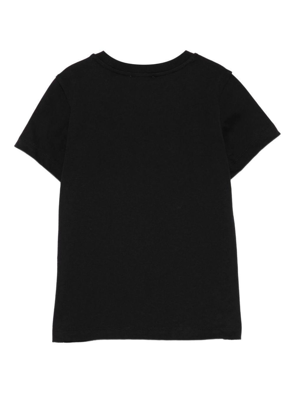 T-shirt nero per bambino HUM05ILAA10 60100 Moschino Kids 