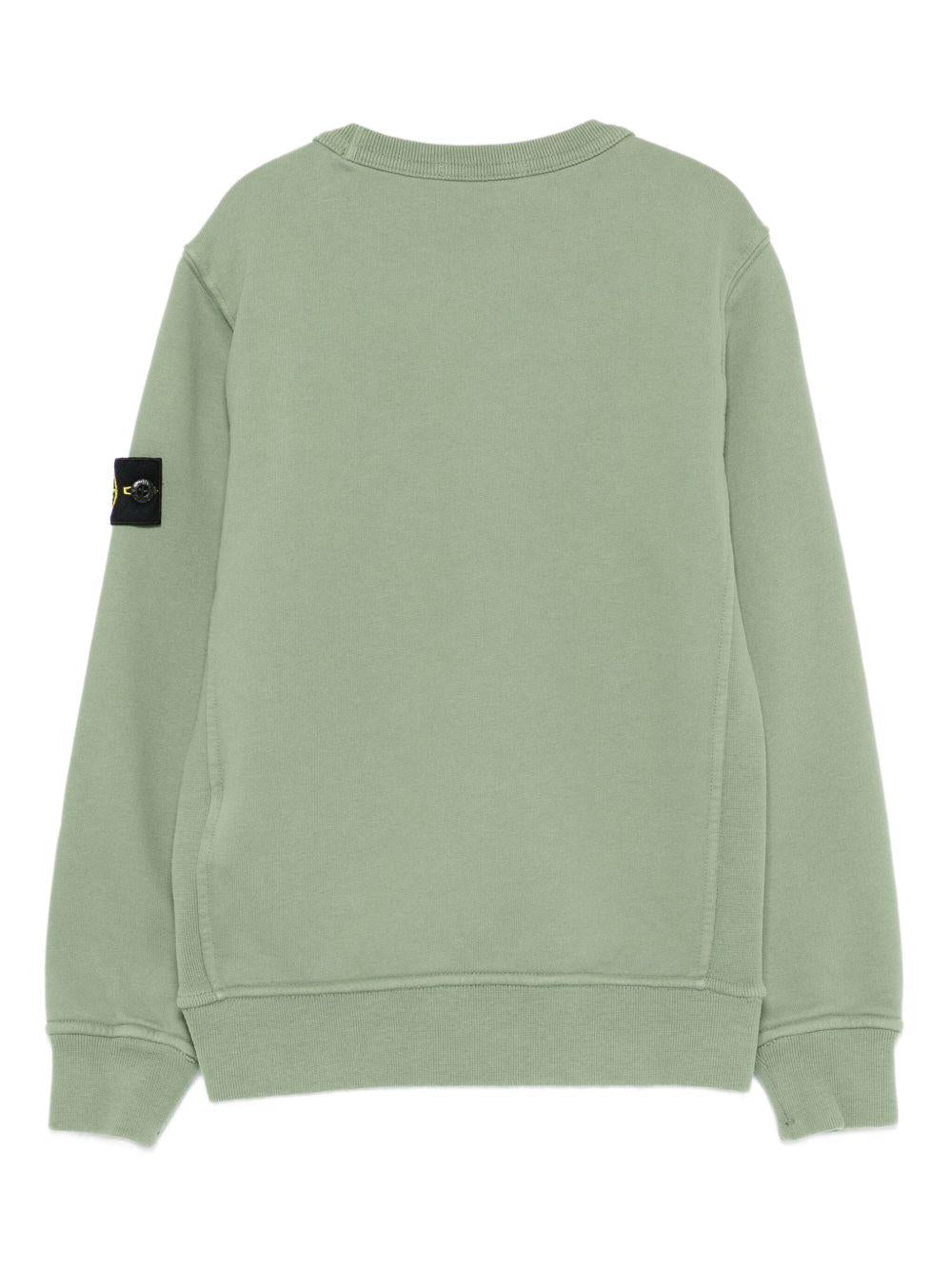 Felpa verde salvia per bambino 66100001S0A20 V0055 Stone Island Kids 