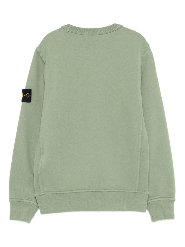Felpa verde salvia per bambino 66100001S0A20 V0055 Stone Island Kids 