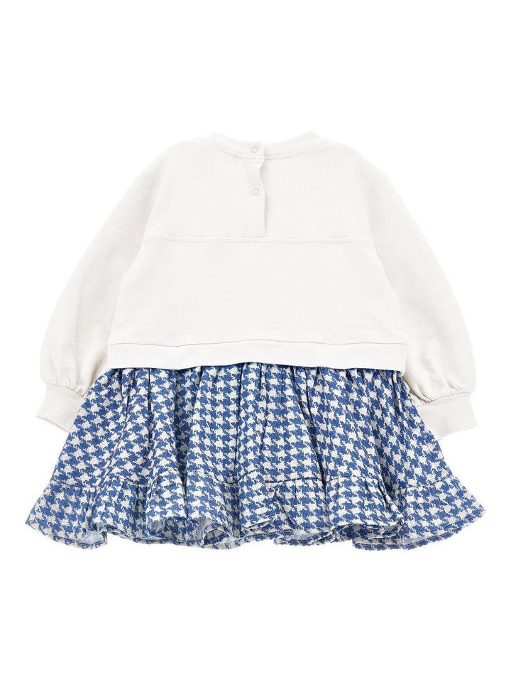 Abito bianco/blu per neonata 39F9046004 0158 Monnalisa Kids 